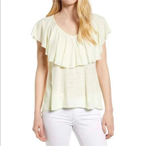 NWT Lucky Brand Burnout Ruffle Top